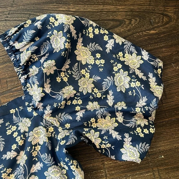 Boden Cut Out Detail Mini Dress Navy Floral Print Women’s Size 8T Tall NWT - Picture 8 of 9